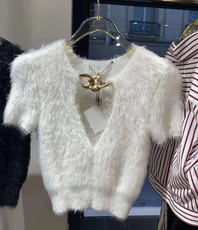 Chic Black Chain Sweater for Women