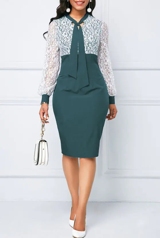 Chic Lace Workwear Dress