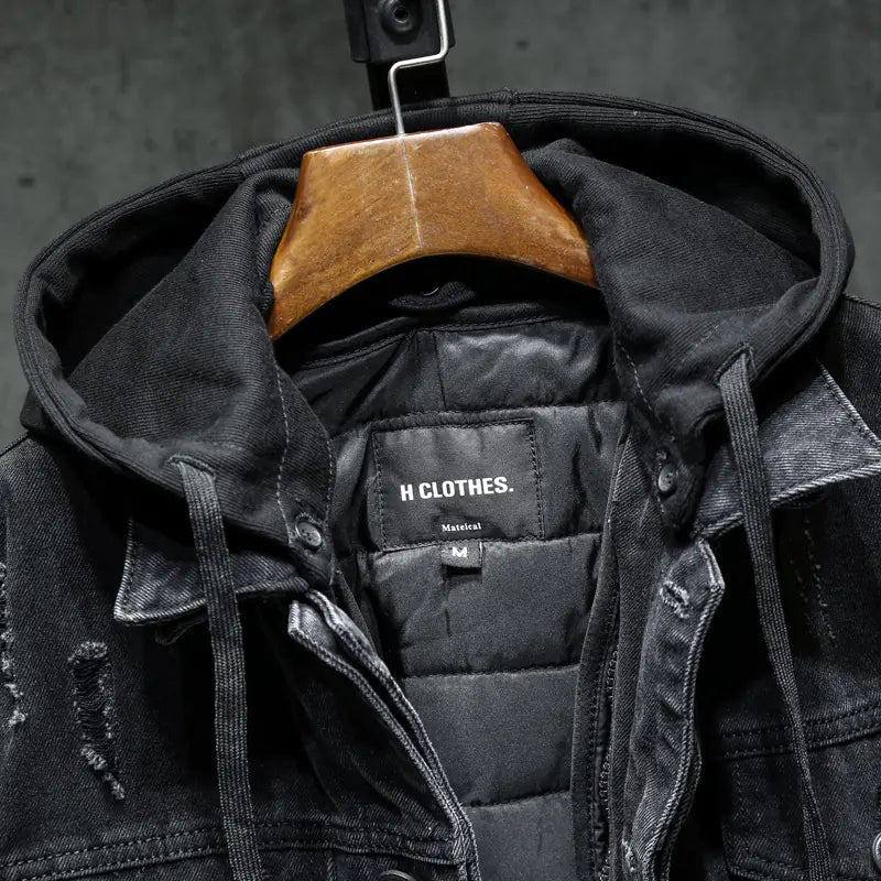 Hooded Winter Denim Jacket