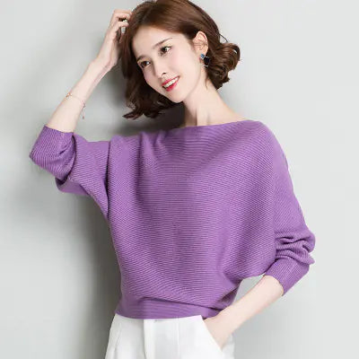 Chic Women's Long-Sleeve Knit Pullover