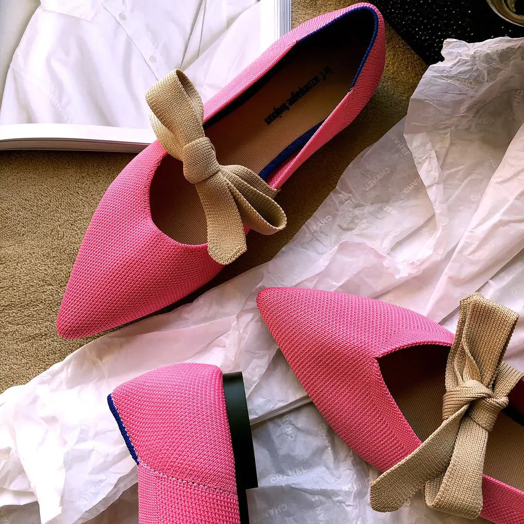 Chic Bow-Topped Mary Jane Flats