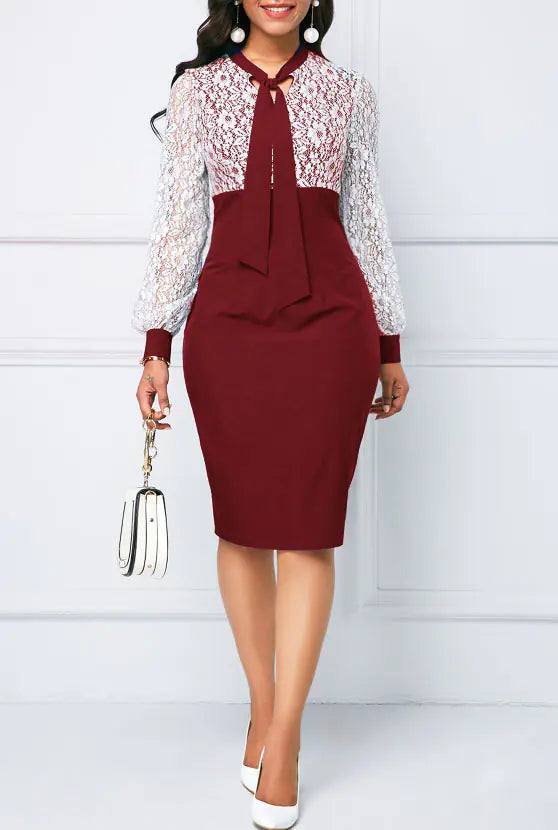 Chic Lace Workwear Dress