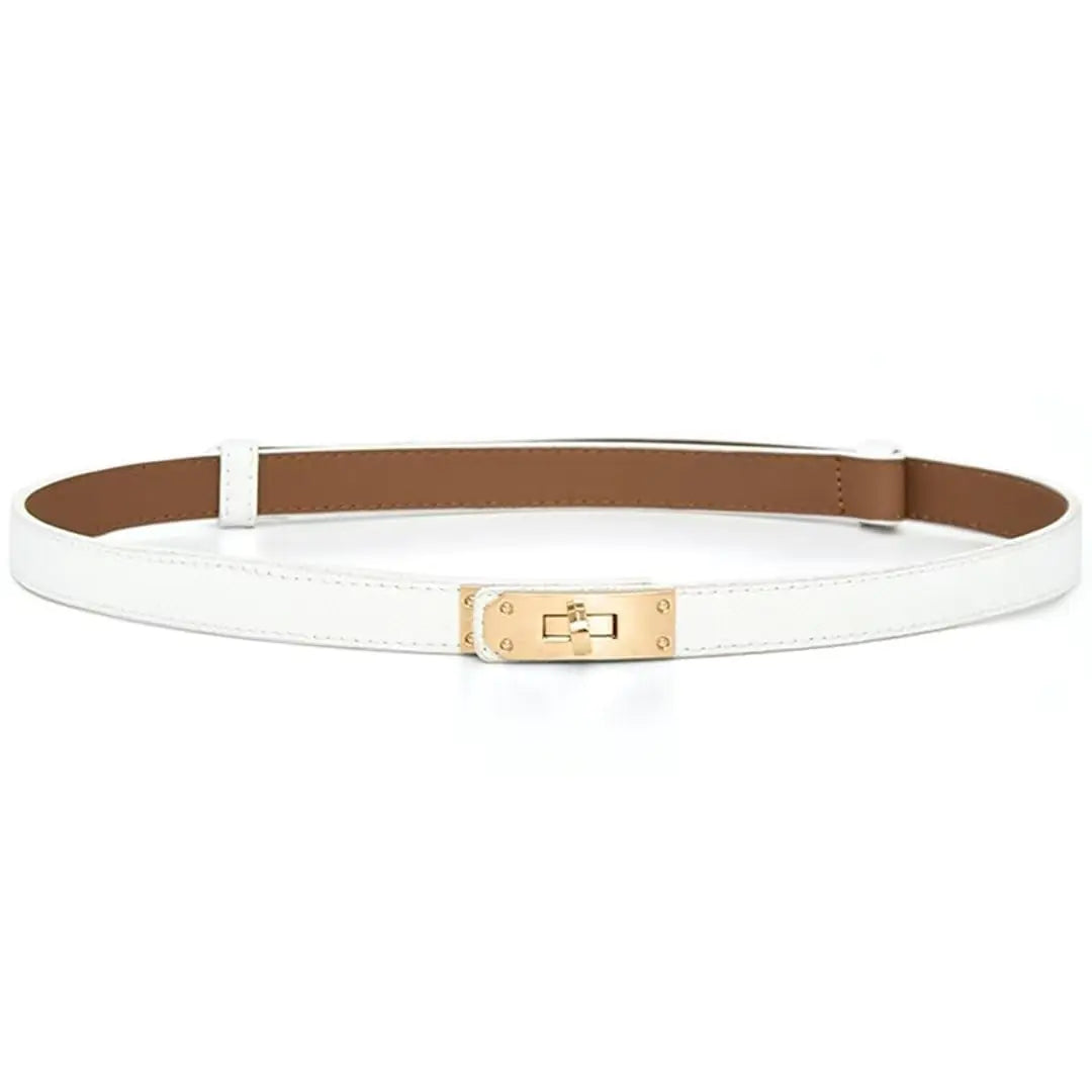 Women's Adjustable Leather Belt - Elegant Slim Waist Belt